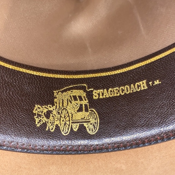 Vintage Resistol Stagecoach Fur Western Hat w/ Hand Embroidered Trim & Feathers - Picture 14 of 16